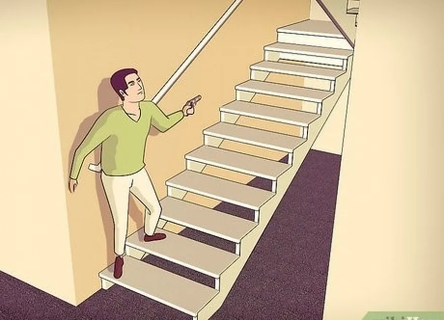 étape 2 restez d'un côté de l'escalier, comme dans un couloir.