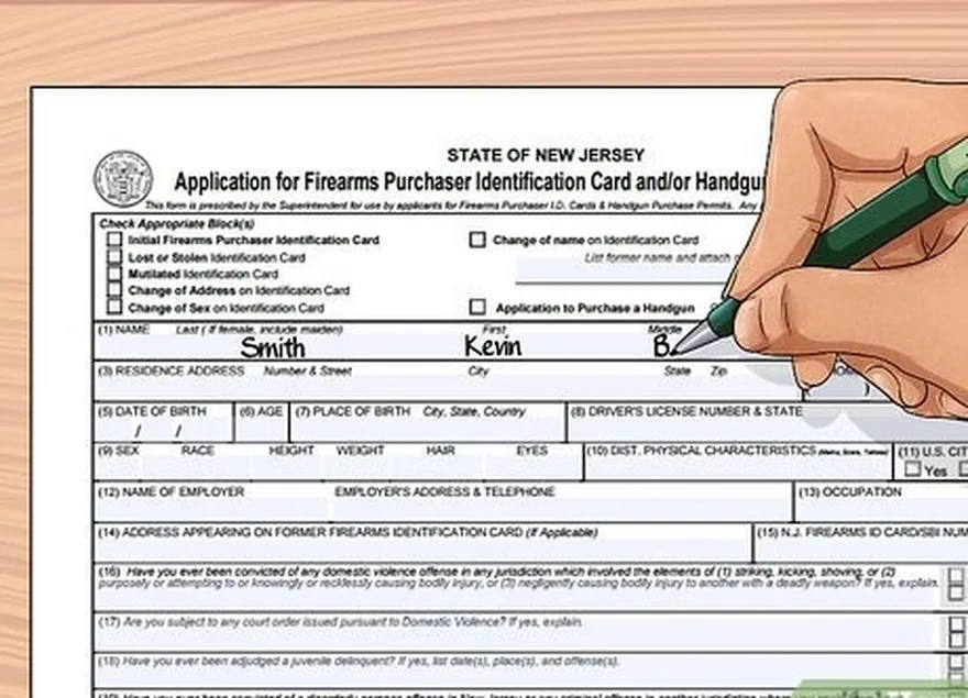 étape 2 remplir le formulaire de demande de carte d'identité d'acheteur d'armes à feu et/ou de permis d'achat d'armes de poing et en faire une copie.