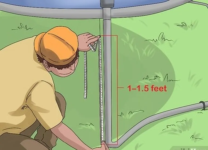 étape 2 mesurez environ 1 à 1,5 pied (0,30 à 0,46 m) vers l'intérieur de chaque pied.