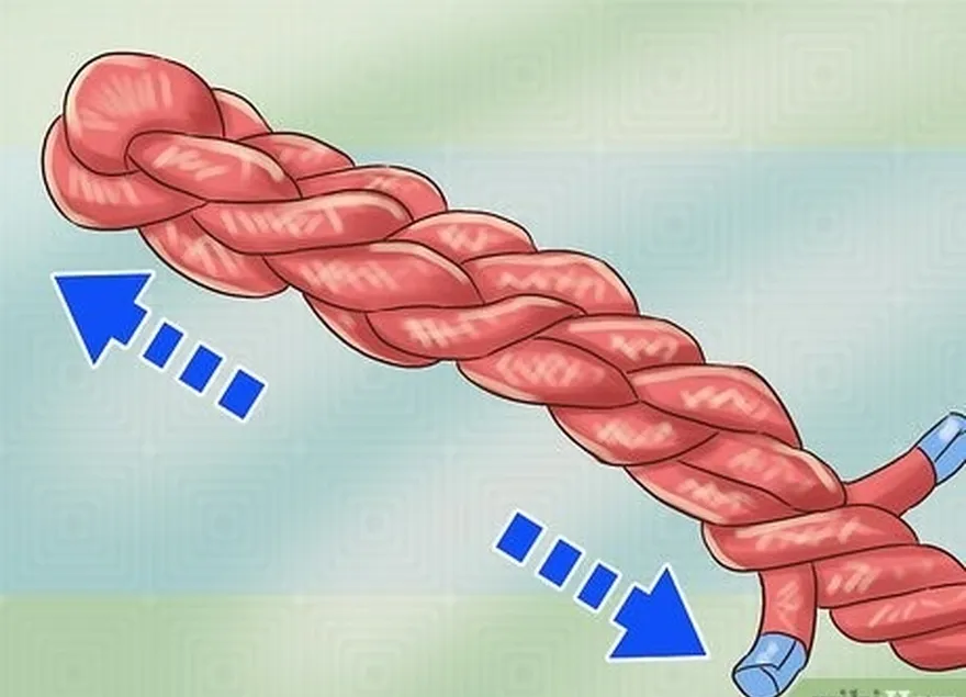 étape 6 tirez sur les extrémités de la corde pour resserrer la tresse.