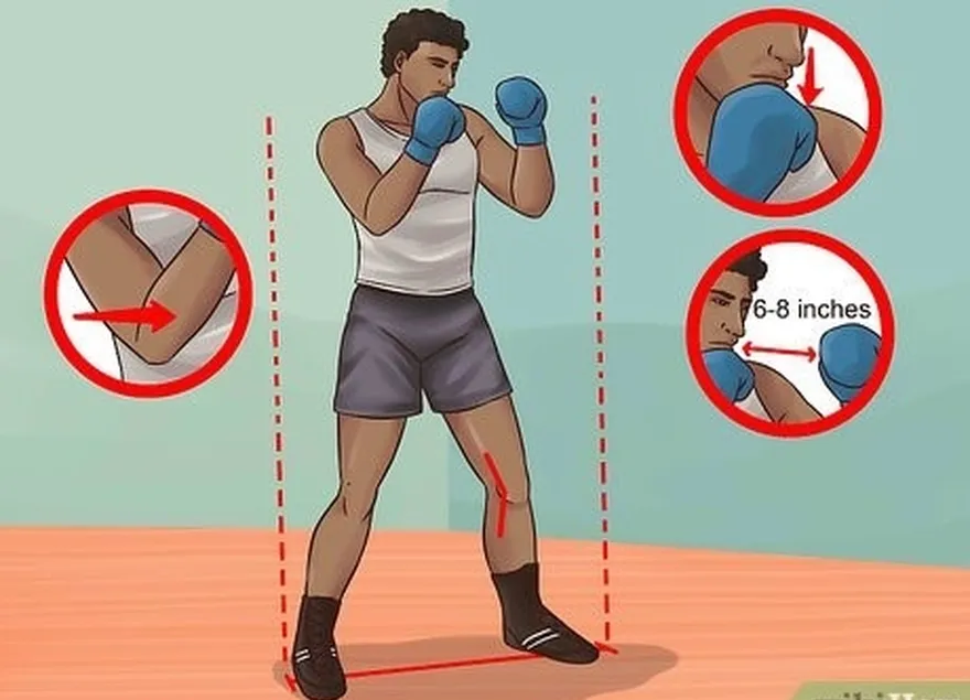 étape 4 se mettre en position de boxe.