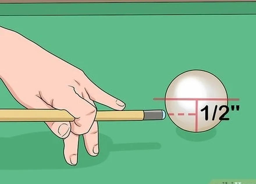 étape 2 alignez votre queue de billard avec la bille de choc.