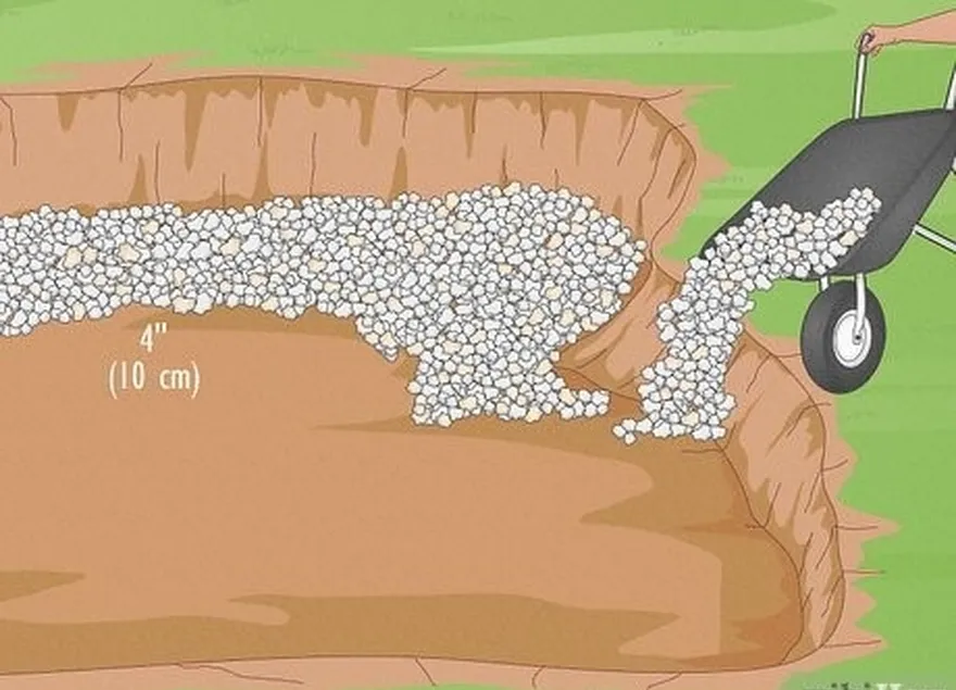 étape 6 recouvrez la zone d'une couche de 10 cm de gravier.