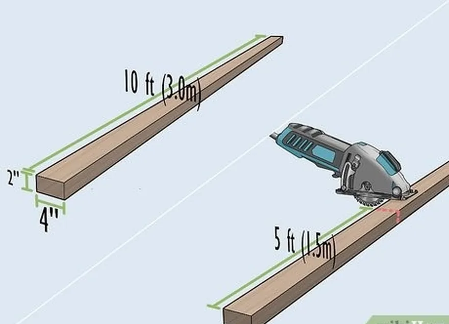 étape 2 découpez deux pièces de base de 1,5 m de long chacune.