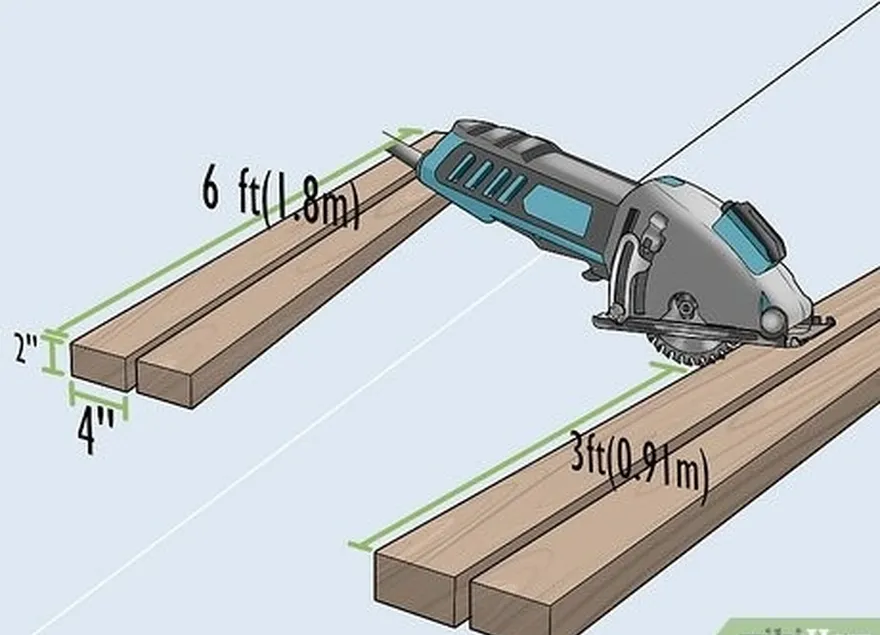 étape 3 sciez 4 planches supplémentaires à 3 pieds (0,91 m) pour vos renforts d'angle.