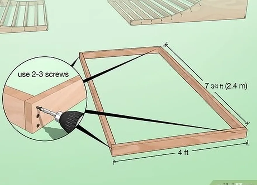 étape 1 fabriquez deux caissons en bois de 1,2 m × 2,4 m (4 pi × 8 pi).