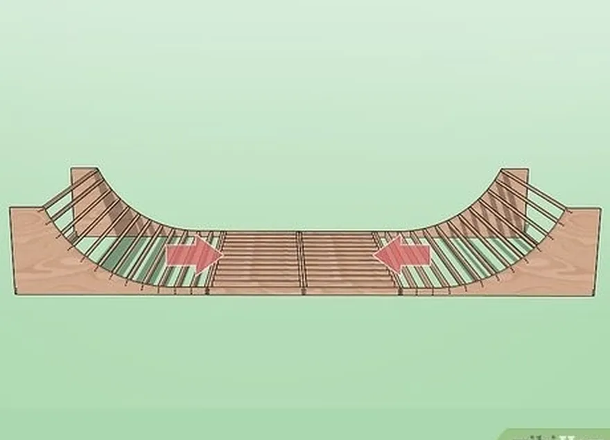 étape 2 construire et fixer la partie inférieure plate de la rampe.