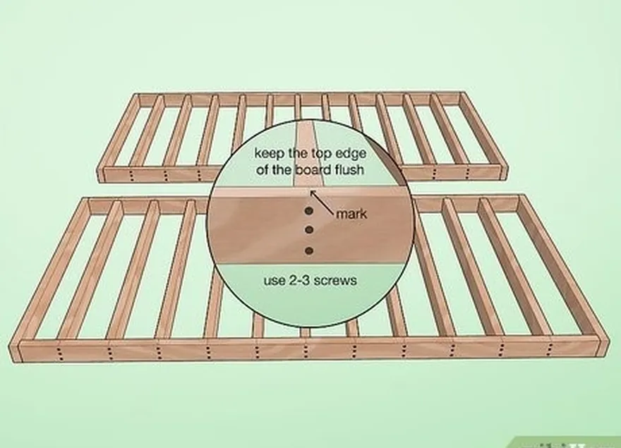 étape 4 fixez les planches coupées entre les marques de vos cadres.