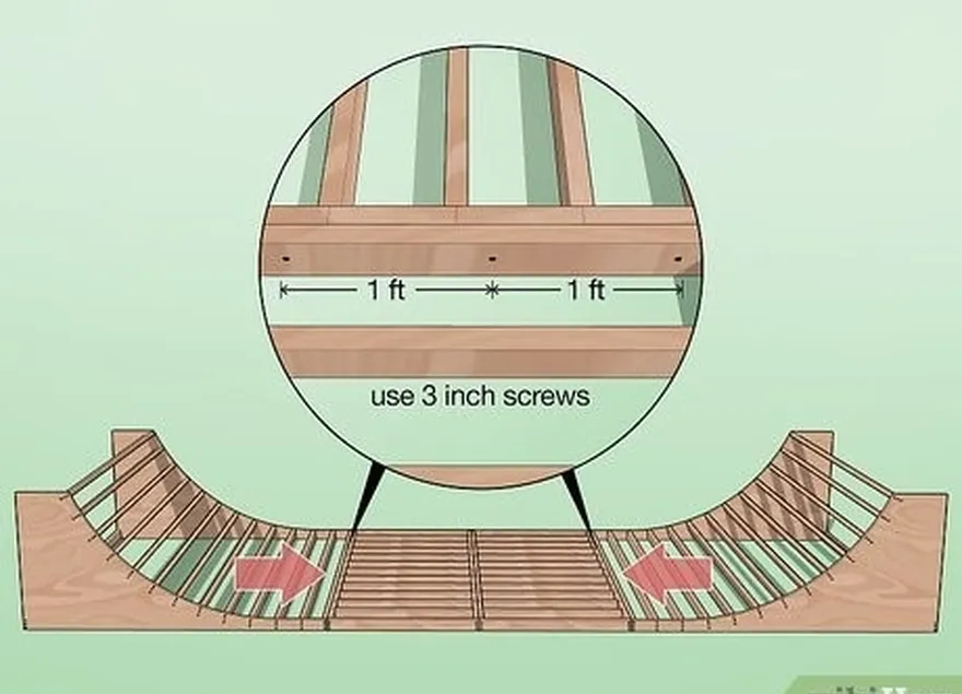 étape 6 fixer les transitions au fond plat avec des vis à bois.