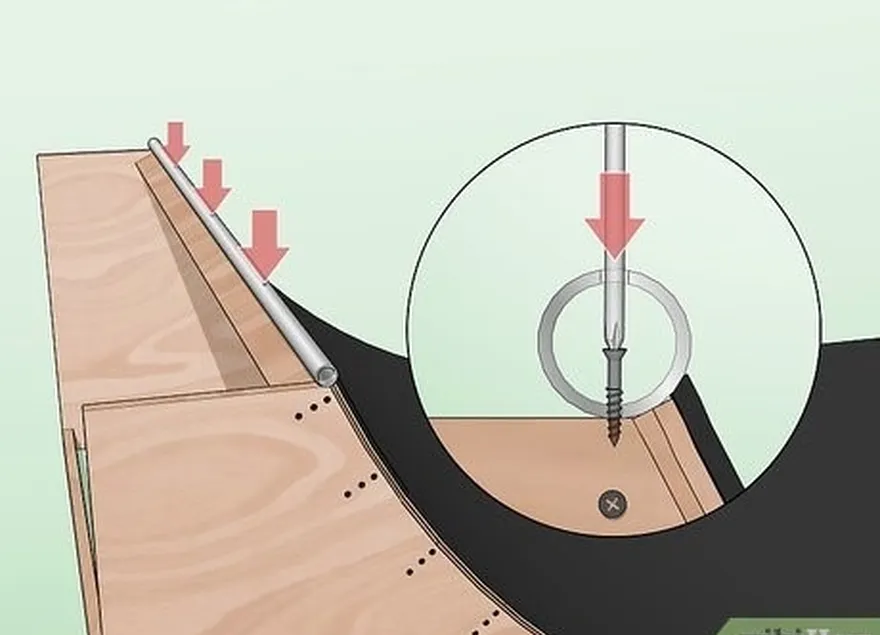 étape 4 vissez les chapes dans les planches de support supérieures des transitions.