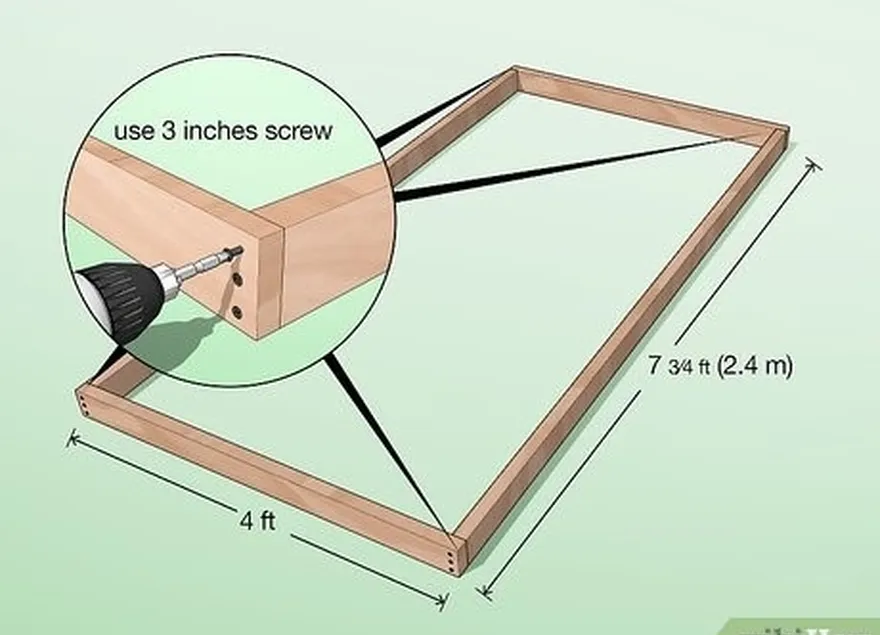 étape 1 construisez deux cadres en bois de 2,4 m × 1,2 m (8 pi × 4 pi).