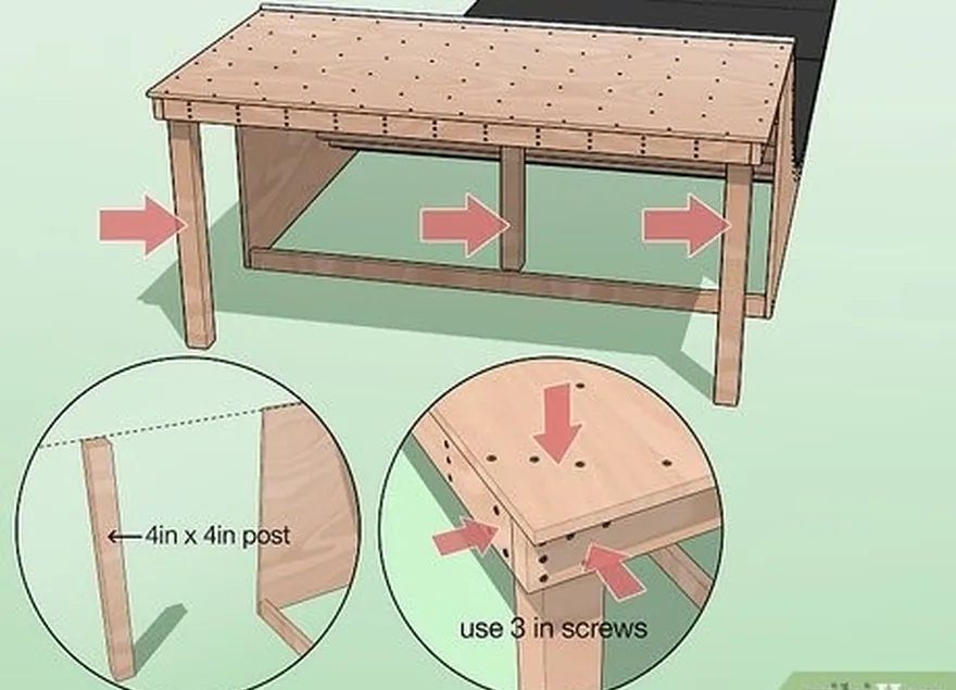 étape 5 fixez des poteaux de 10 cm × 10 cm à l'arrière de la plate-forme.