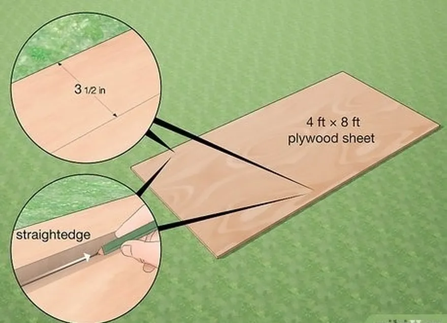 étape 1 tracez des lignes sur une feuille de contreplaqué à 3 1⁄2 in (8,9 cm) des bords longs.