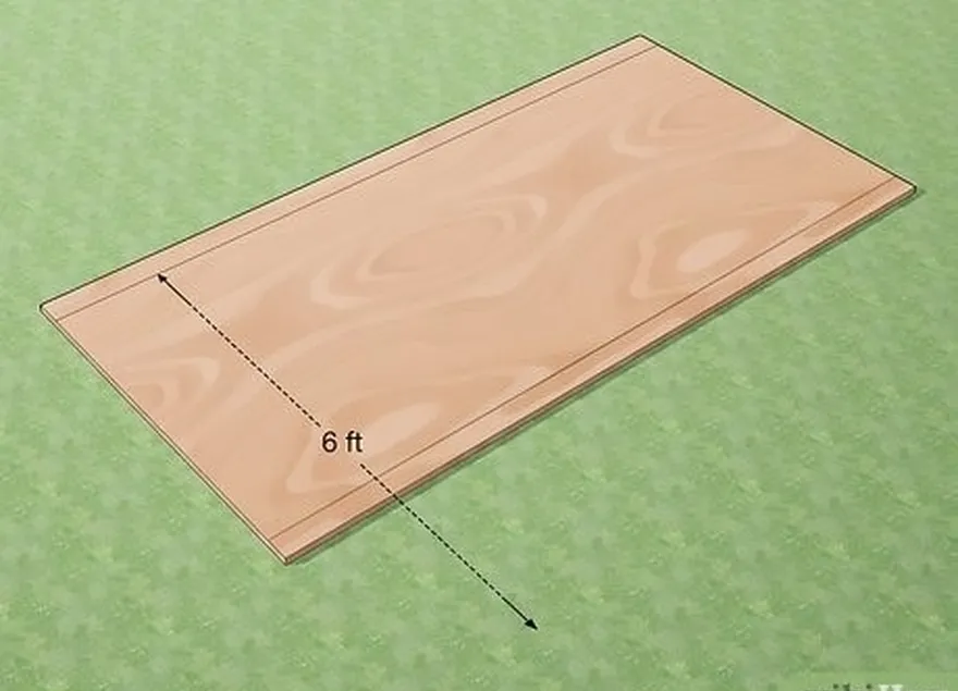 étape 3 mesurez 1,8 m (6 pi) à partir du point de façon à ce qu'il ne soit pas trop éloigné de la plate-forme.'s perpendicular to the line.