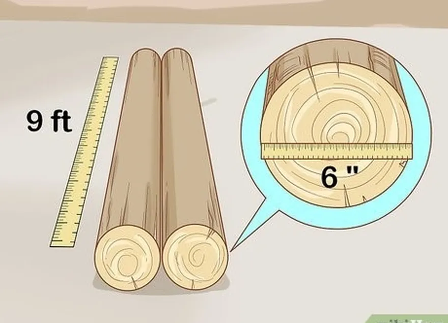 étape 2 trouvez deux rondins de 2,7 m (9 pi) d'une épaisseur d'environ 15 cm (6 po).