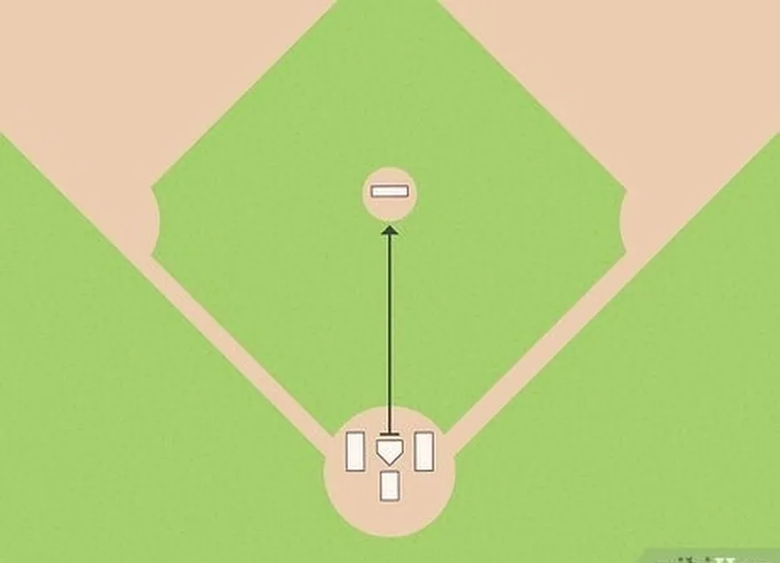 étape 1 placer le lanceur's mound directly in line with home plate.