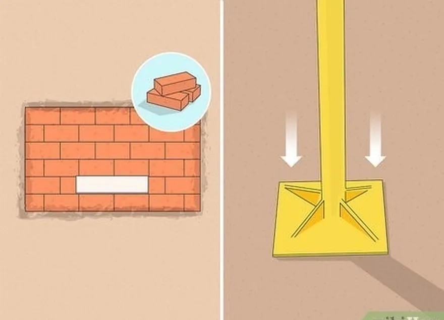 étape 3 placez les briques d'argile dans le rectangle et tassez-les.