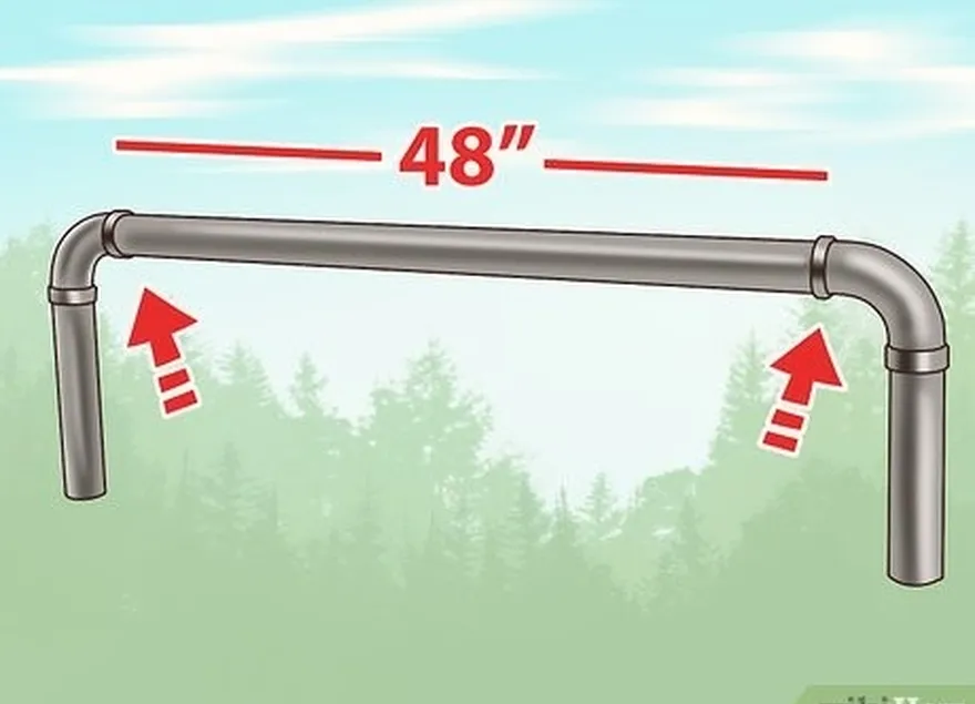 étape 2 insérez un tuyau en acier plus long dans les raccords coudés.