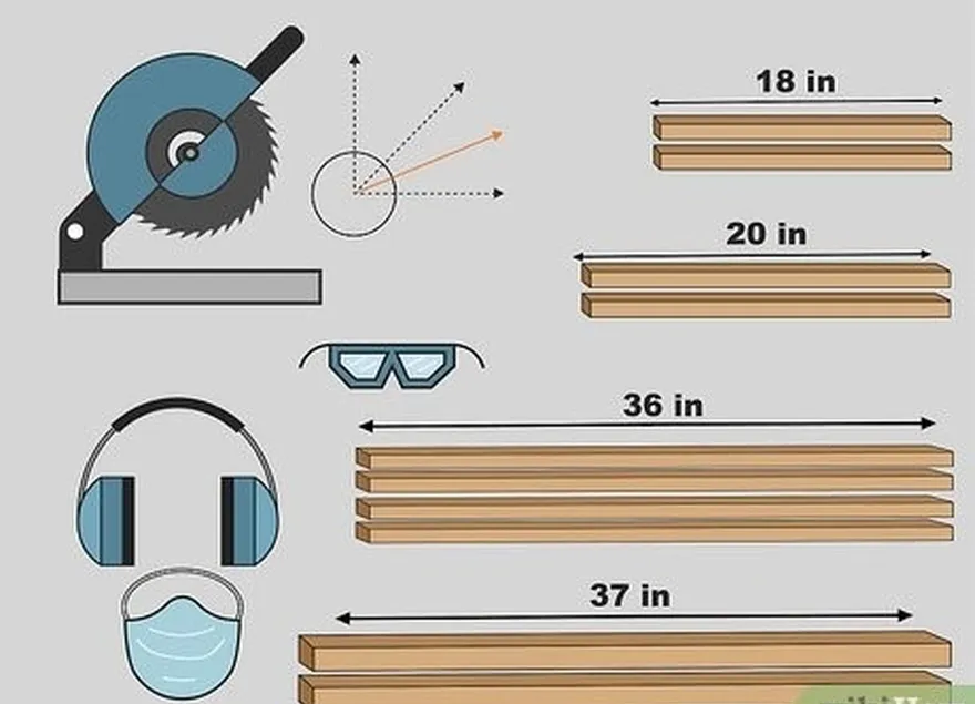 étape 1 coupez des planches de bois pour créer les éléments du cadre en a.