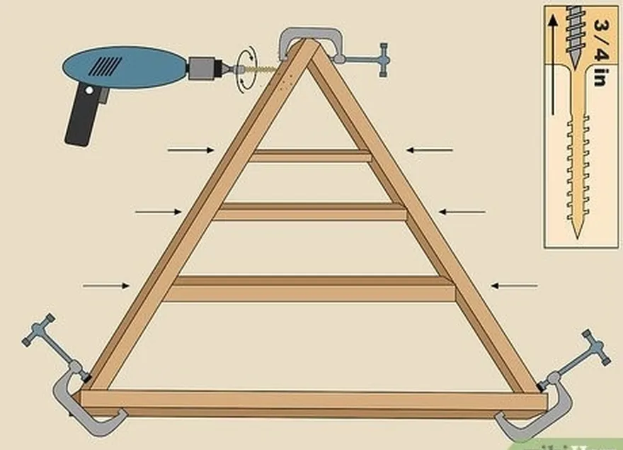 étape 3 fixez les planches et percez des avant-trous à travers elles.