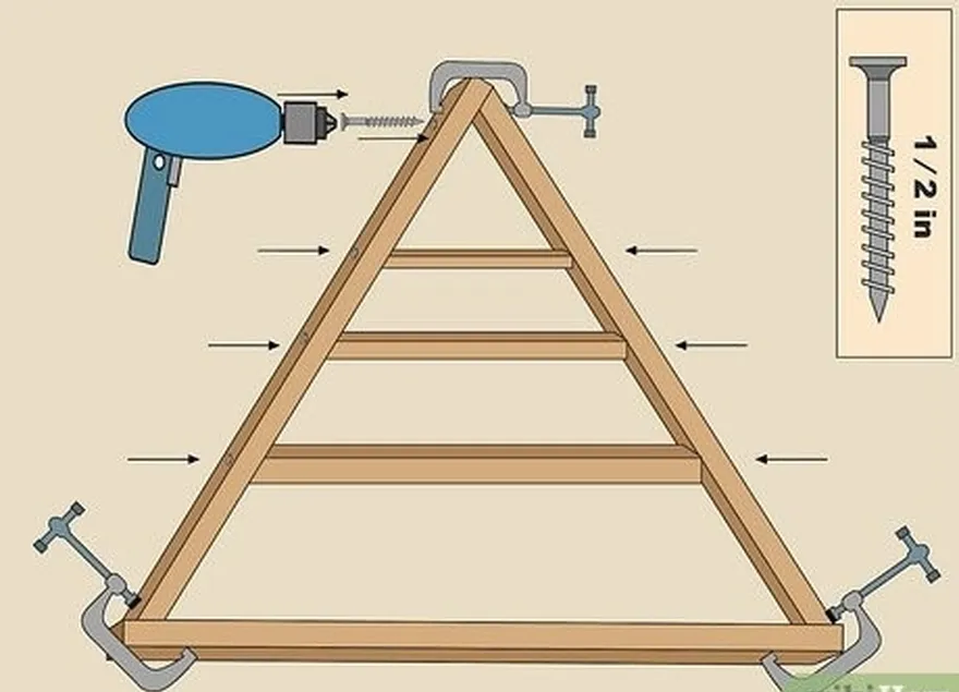 étape 4 boulonnez les planches ensemble avec 2 vis à bois de 1⁄2 po (6,4 cm).