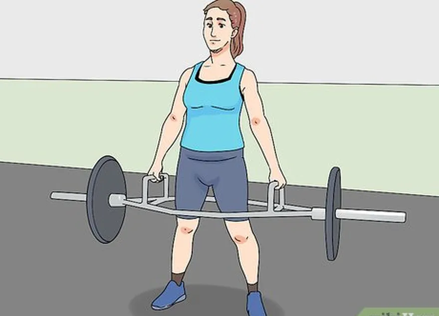 étape 5 faites des deadlifts à la barre hexagonale si vous avez accès à une barre hexagonale.