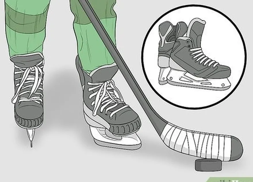 étape 1 choisissez des patins de hockey si vous jouez au hockey sur glace.