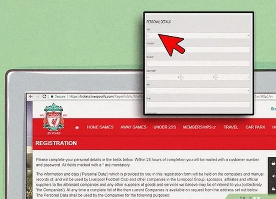 étape 1 créer un compte sur le site du lfc.