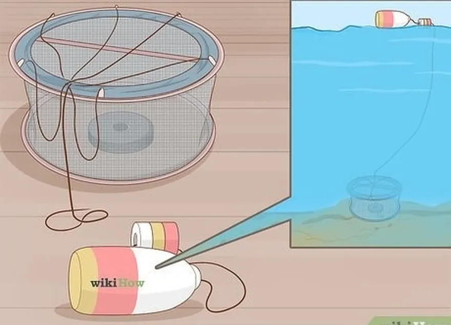 étape 3 utiliser un flotteur visible sur l'eau's surface showing the pot's location.