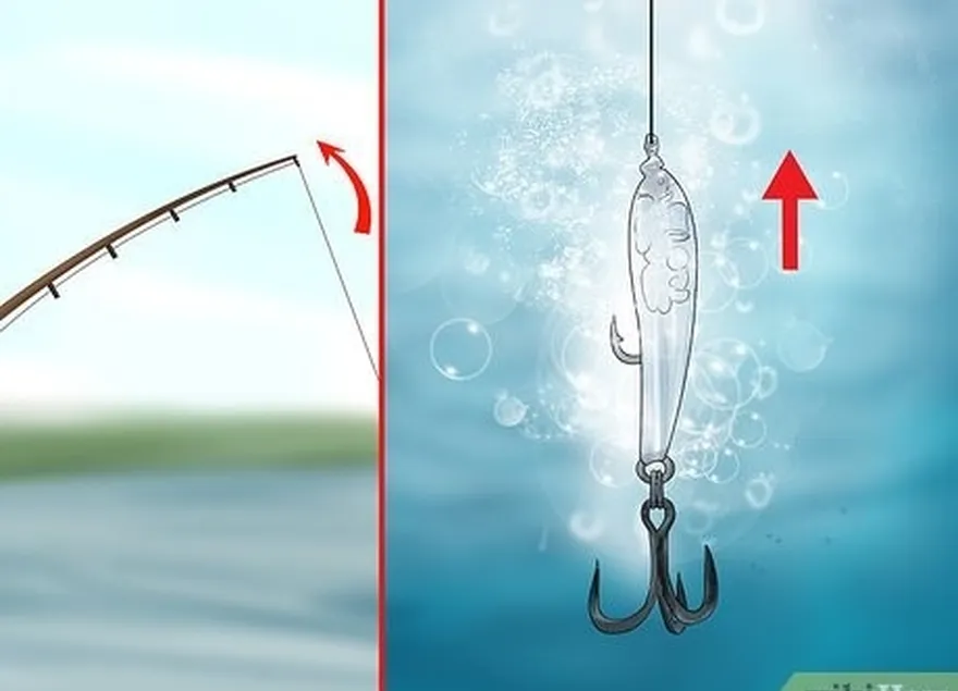 étape 4 créer un 'nuage' de terre cloud of dirt by pulling up on your live bait or jigging spoon.