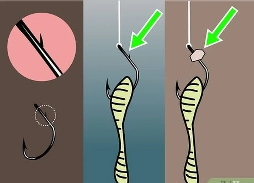 étape 7 l'hameçon ah est utilisé pour sa grande capacité à placer un appât.