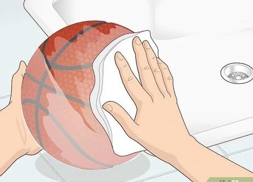 étape 5 rincez à nouveau le ballon de basket.