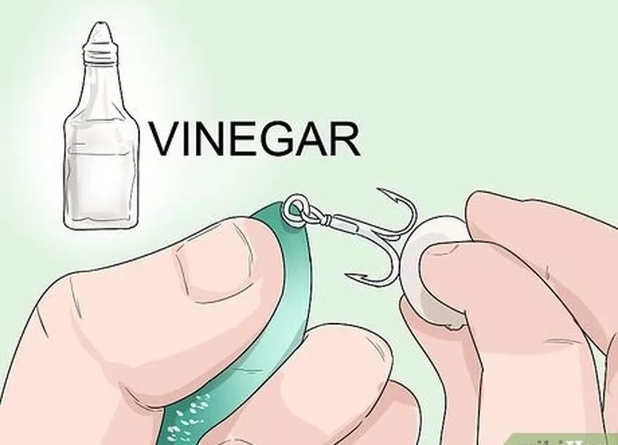 étape 1 utilisez du vinaigre pour enlever la rouille de vos hameçons.