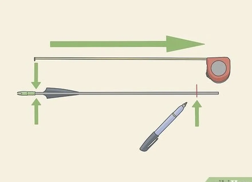 étape 4 transférez votre mesure sur le manche de la flèche.