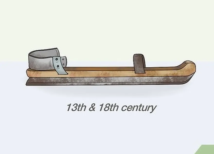 étape 2 placez des patins en bois avec une lame en métal entre le 13e et le 18e siècle.