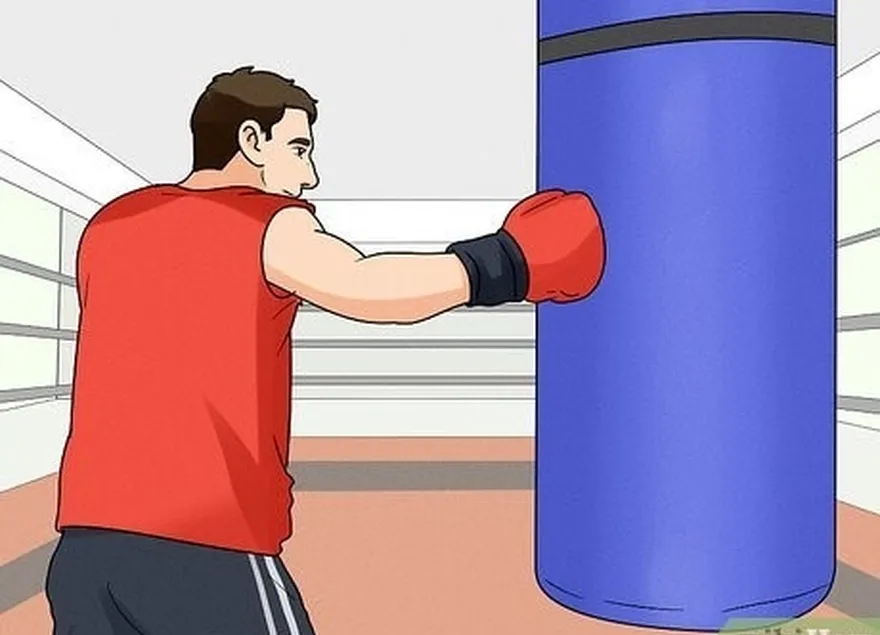 étape 8 s'entraîner à la boxe pour développer son jeu de jambes, ses coups de poing et ses blocages.