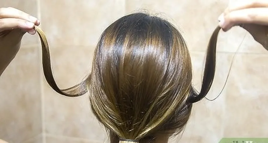 étape 1 prenez une fine section de cheveux de chaque côté de votre tête.