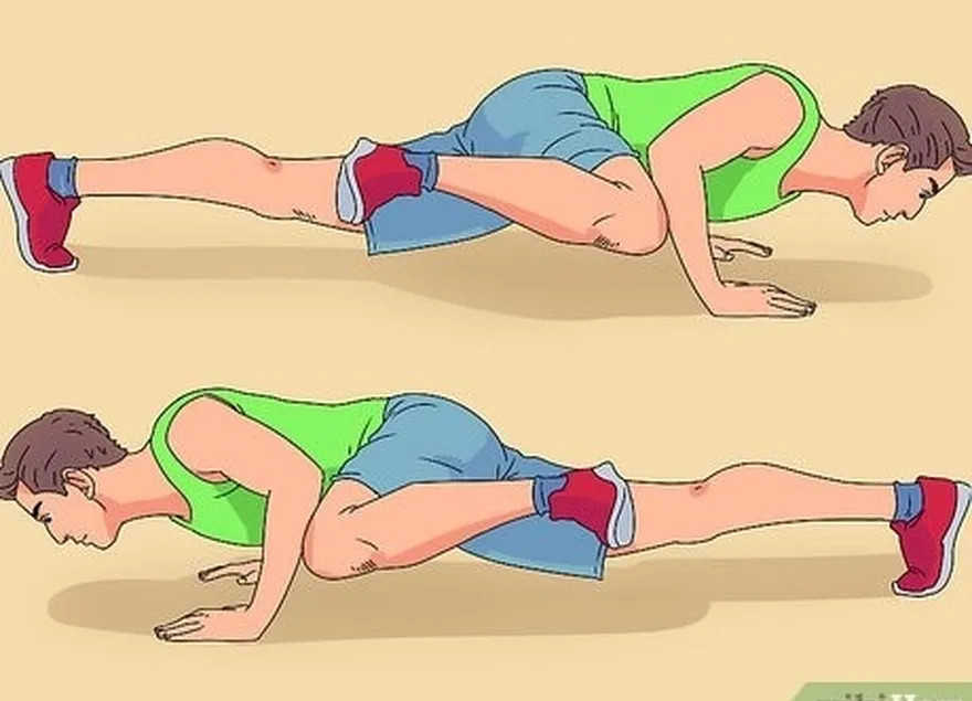 étape 4 faites travailler vos bras, vos abdominaux et votre poitrine avec 2 séries de plank-ups.