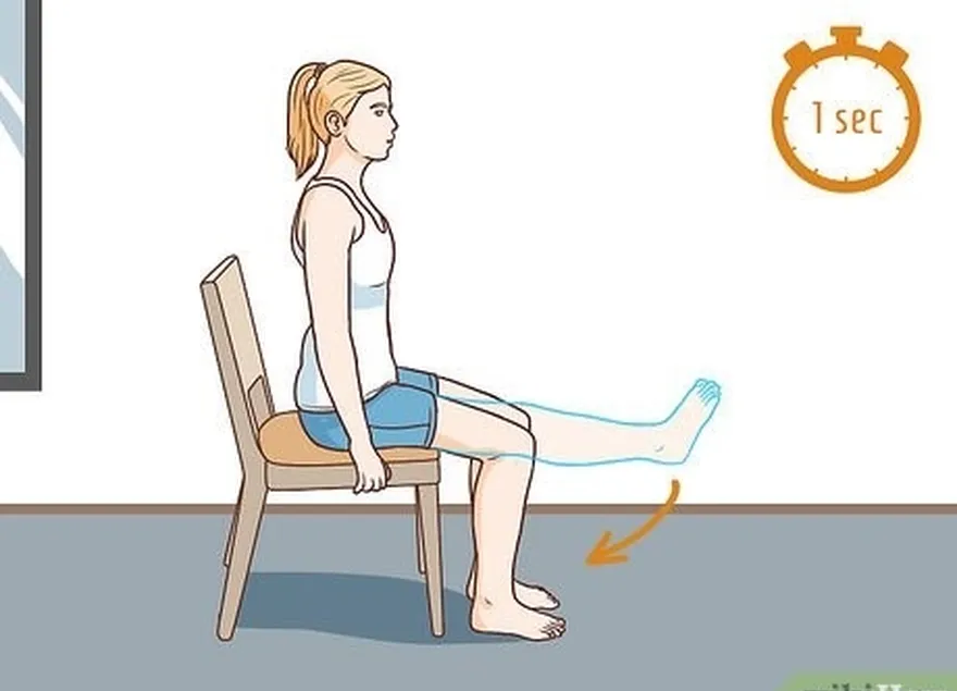 étape 3 maintenez les jambes en l'air pendant 1 seconde, puis abaissez-les à la position de départ.