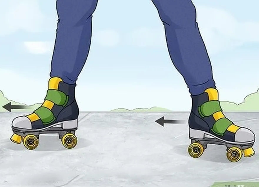 étape 5 faire un aigle écarté en utilisant les talons de vos patins.