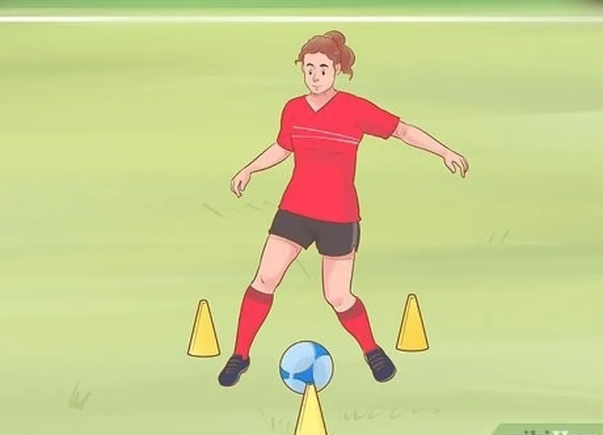 étape 3 entraînez-vous à dribbler dans des espaces restreints pour améliorer votre jeu de jambes.