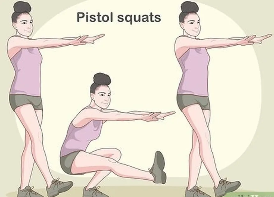 étape 4 effectuer des squats au pistolet (une jambe).