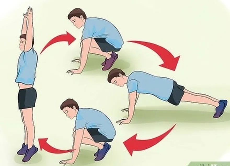 étape 6 essayez de faire des burpees pour un entraînement complet du corps.