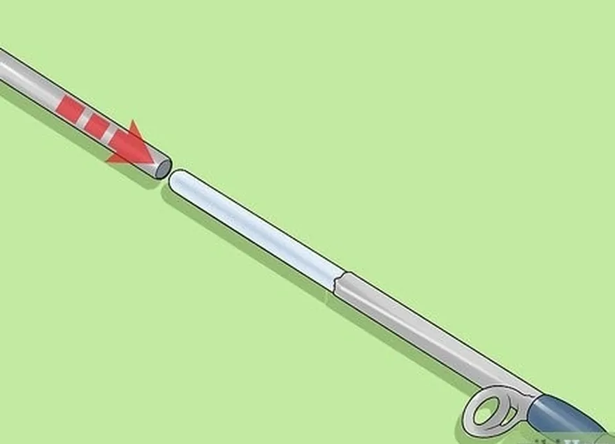 étape 6 faites glisser l'autre partie de la canne sur la fibre de verre et laissez-la sécher.