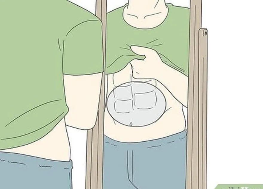 étape 1 regardez dans un miroir pour voir si vos abdominaux sont décalés.