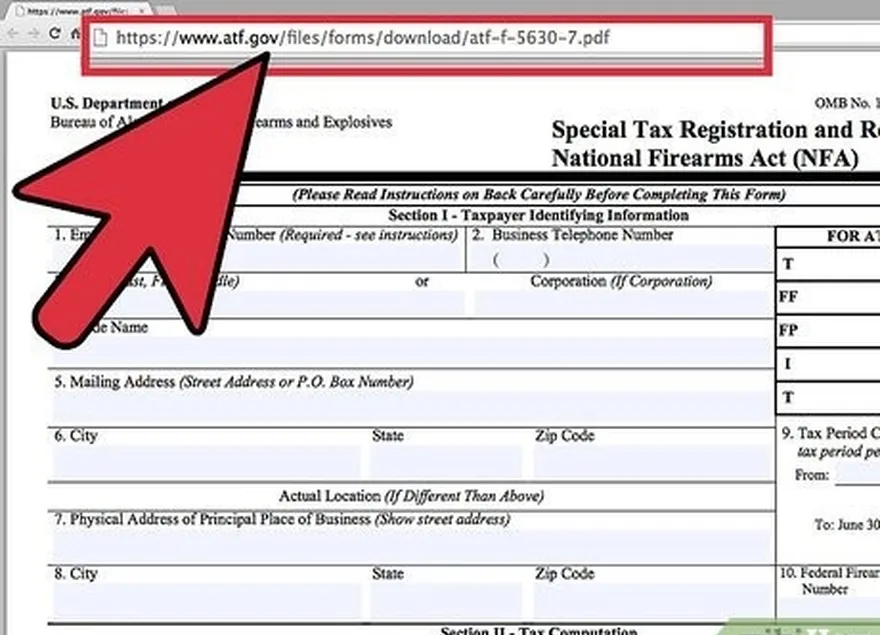 étape 1 remplir le formulaire atf 5630.7.