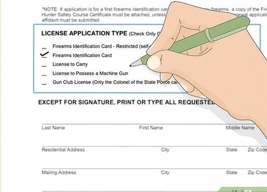 étape 4 indiquez le type de licence de port d'arme que vous demandez.