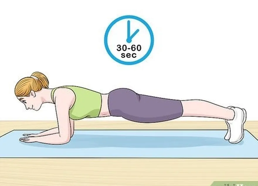 étape 4 mettez-vous en position de planche pendant 30 à 60 secondes pour faire travailler vos muscles abdominaux.