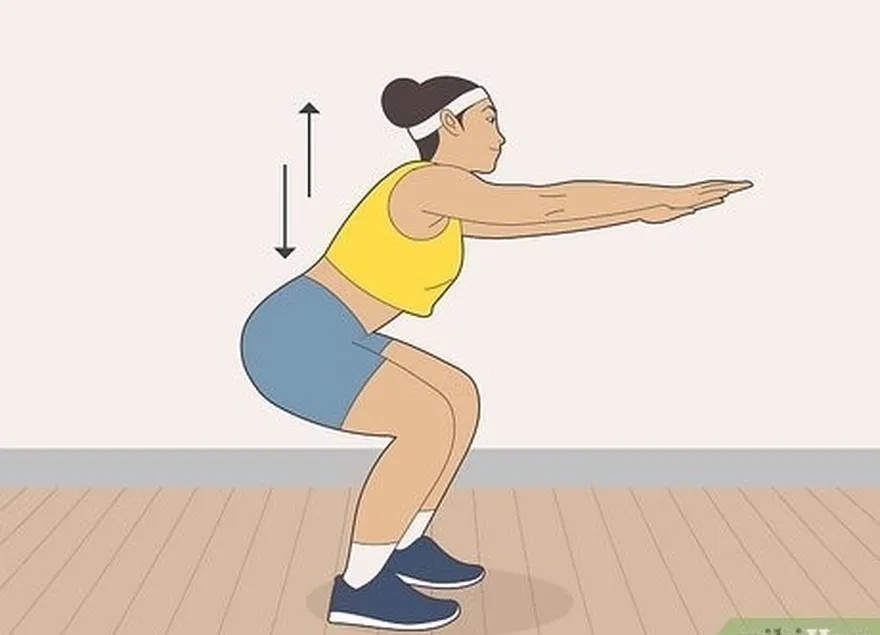 étape 2 faites des squats pour renforcer le bas de votre corps.