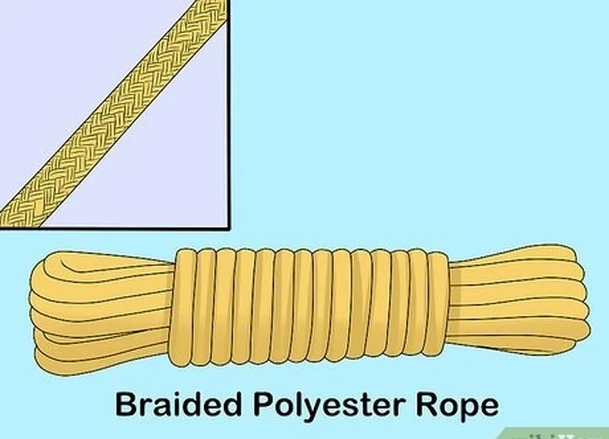 étape 1 utilisez une corde en polyester tressé.